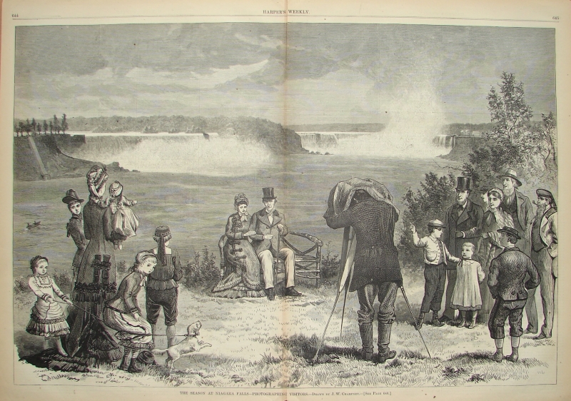 The season at Niagara Falls-Photographing Visitors-Drawn by J.W. Champney.