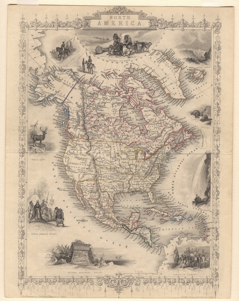 Falls of Niagara Inset on map, North America, drawn and engraved by J. Rapkin.