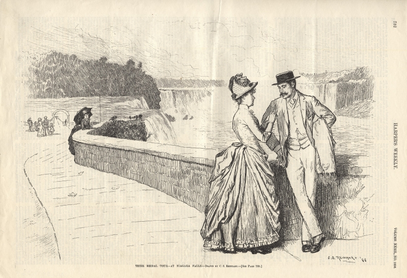 Their Bridal Tour - At Niagara Falls. - Drawn by C.S. Reinhart