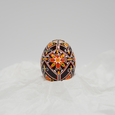 Ukrainian style Pysanka, 2 1/4 x 1 3/4 x 1 3/4 in.