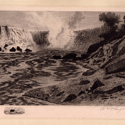 View of the Horseshoe Falls from Canada Shore, above the Ferry landing, 1887