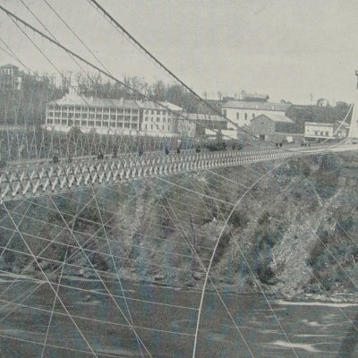 Falls View bridge after the wood and metal cladding was added in 1872